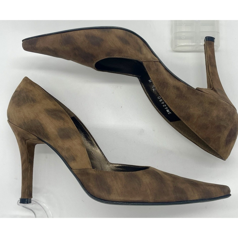 Stuart Weitzman Power Pump Brown Suede Women's Sz 7.5 Quiet Luxury Heels Shoes